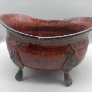 Vintage Copper metal  Footed Bowl